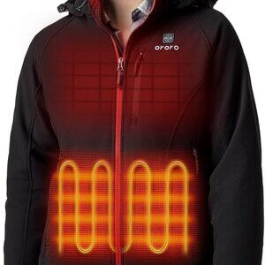 Women's Heated Jacket with Heated Collar, 4 Heat Zones Heated Coat with Battery